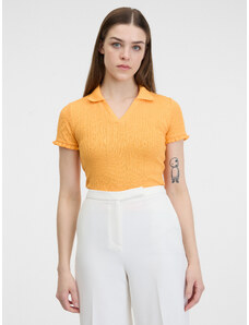 Orsay Yellow Womens Ribbed Polo T-Shirt - Women