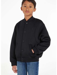 Detská bunda bomber Calvin Klein Jeans čierna farba