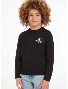 Detský sveter Calvin Klein Jeans čierna farba
