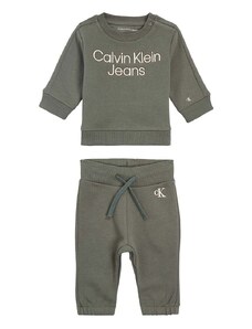 Tepláková súprava pre bábätká Calvin Klein Jeans zelená farba