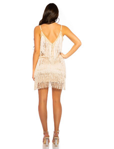 Style fashion Sexy mini dress with fringes and sequins