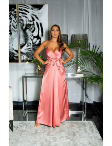 Style fashion Sexy satin-look maxi dress in wrap-around look