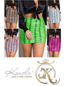 Style fashion Sexy Koucla faux leather mini skirt Animal Print