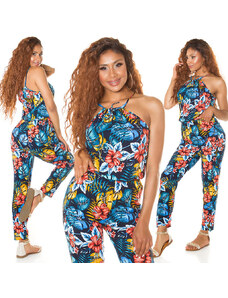 Style fashion Sexy Summer Jumpsuit with tropical print