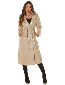 Style fashion Sexy Musthave leather look coat / Trenchcoat