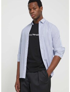 Bavlnená košeľa Armani Exchange pánska, tmavomodrá farba, regular, s klasickým golierom, 3DZC16 ZN4SZ
