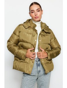 Trendyol Collection Khaki oversize zlatá, vodoodpudivá bunda s kapucňou