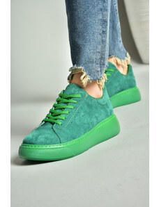 Fox Shoes 02 Zelené semišové dámske športové topánky tenisky