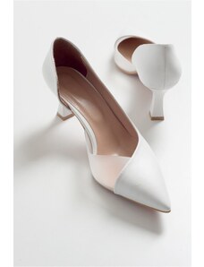 LuviShoes 353 Biele dámske topánky na podpätku