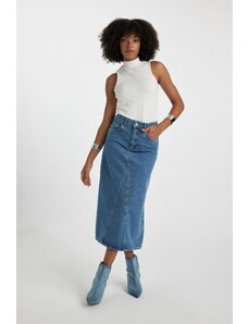 DeFacto Dlhá džínsová sukňa dlhého strihu