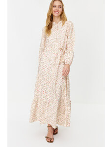 Trendyol Modest Rôznofarebné lemované sukne Tkané šaty s kvetinovým vzorom