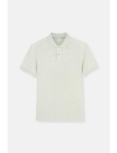 Dagi Open Mint Polo Neck Foam Jacquard T-Shirt