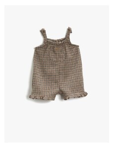 Koton Hnedé kockované dievčenské oblečenie pre bábätká
