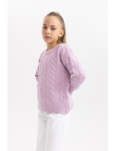 DeFacto Dievčenský sveter Regular Fit s výstrihom