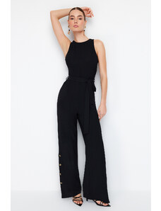 Trendyol Collection Black Belted Maxi Woven Overal