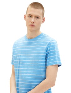 Tom Tailor Denim Pánske modré tričko s prerušovanými yd prúžkami