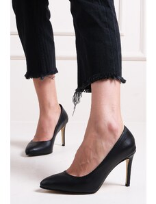 Mio Gusto Dámske ihličkové topánky Elora z pravej kože čiernej farby