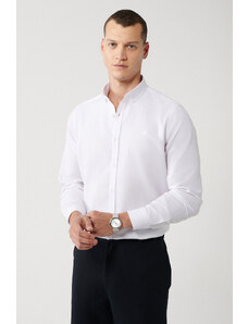 Avva Pánska košeľa Oxford Cotton Regular Fit s bielym golierom s jednoduchým žehlením