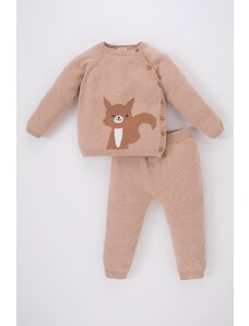 DeFacto Baby Girl Fox vzorovaný sveter spodný diel z bavlneného úpletu Sada 2 kusov
