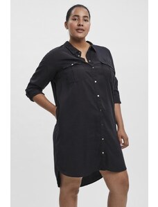 Veromoda Curve Šaty nadmernej veľkosti - Čierna - Košeľové šaty