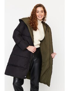 Trendyol Collection Čierno-khaki obojstranná vodoodpudivá bunda s kapucňou