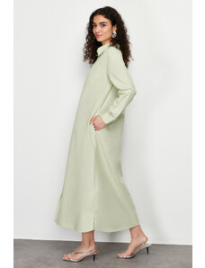 Trendyol Light Khaki Plain Woven Shirt Dress