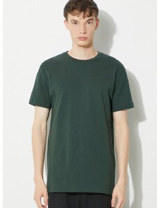 Bavlnené tričko Samsoe Samsoe KRONOS zelená farba, jednofarebný, M00012003