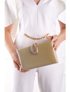 Paris Style Zlatá spoločenská clutch kabelka Antonia