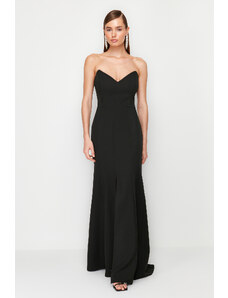 Trendyol Collection Čierne elegantné večerné šaty na telo