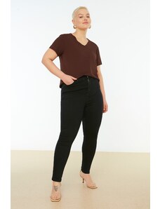 Trendyol Curve Čierne úzke džínsy s vysokým pásom