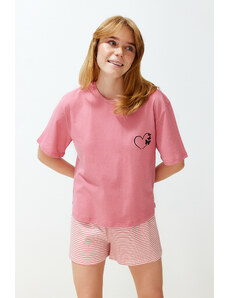 Trendyol Collection Súprava pleteného pyžama so srdcom zo 100 % bavlny