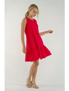 armonika Women's Red Sleeveless Skirt Ruffled Dress