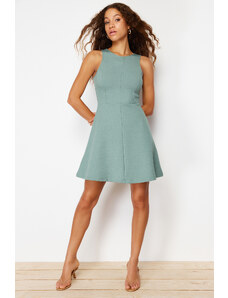Trendyol Mint Zero Sleeve Skater/Waist Open Knitted Mini Dress