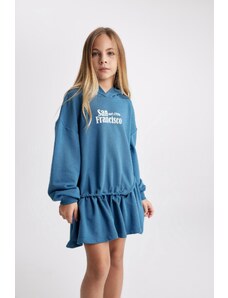 DeFacto Dievčenské teplákové šaty s kapucňou