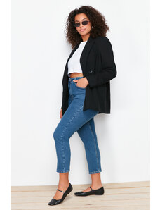 Trendyol Curve Blue Short Length Flexible Skinny Denim Jeans