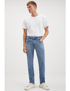GRIMELANGE Davın Pánske džínsové svetlomodré džínsy Slim Fit s hrubou textúrou