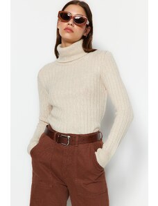 Trendyol Collection Základný pletený sveter s kamennou mäkkou textúrou