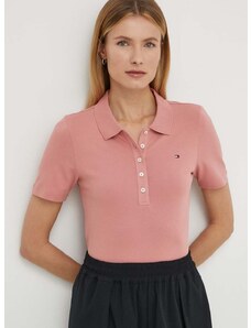 Polo tričko Tommy Hilfiger dámsky, ružová farba