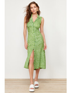 Trendyol Collection Zelené tkané midi šaty
