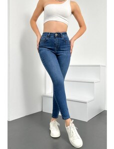 HLT JEANS Dámske svetlomodré super skinny strih strečová lycra s vysokým pásom džínsové džínsy džínsy nohavice Jennie-svetlomodré