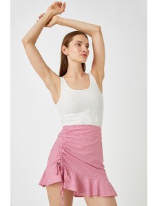 Koton Pleated Patterned Mini Skirt