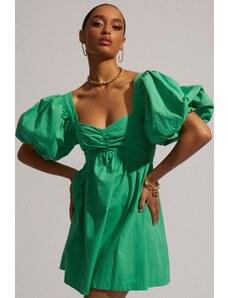 Madmext Dámske šaty s balónikovým rukávom so zeleným srdiečkom Mg1620