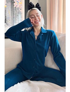 Pijamaevi Pyžamová súprava - Modrá - Bez vzoru