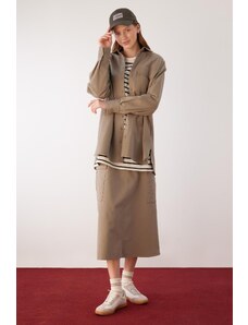 DeFacto Maxi sukňa Regular Fit Gabardine zo 100 % bavlny