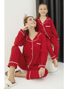 ELİTOL Pyžamová súprava - Červená - Bez vzoru