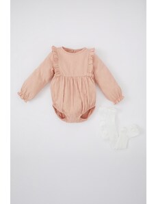 DeFacto Dievčatko, novorodenecká, mačkaná tkanina s dlhým rukávom, 2 ks