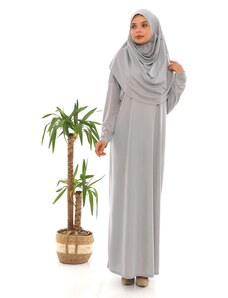 medipek Jednoduché nosenie Jednodielne modlitebné šaty strieborno-šedé