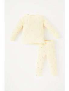 DeFacto Dievčenská rebrovaná košieľková pyžamová súprava s dlhým rukávom