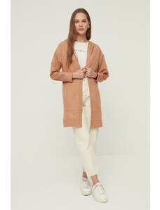 Trendyol Modest Norková základná pletená mikina s kapucňou na zips, široký strih Oversize