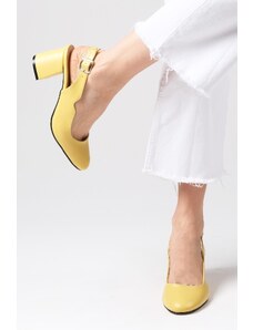 Mio Gusto Dámske topánky na podpätku Žltá farba Odette